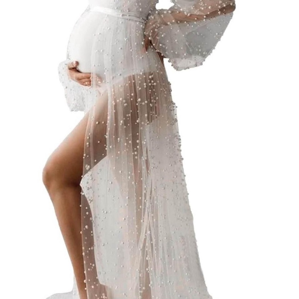 Tulle Pearl Maternity/Bridal Robe